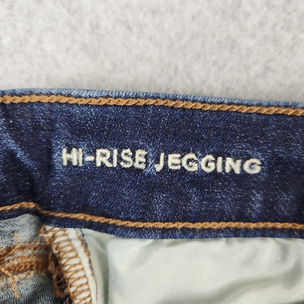 American Eagle Hi-Rise Jegging Dark Wash Size 26p Stretch Raw Hem Jeans - Picture 3 of 12